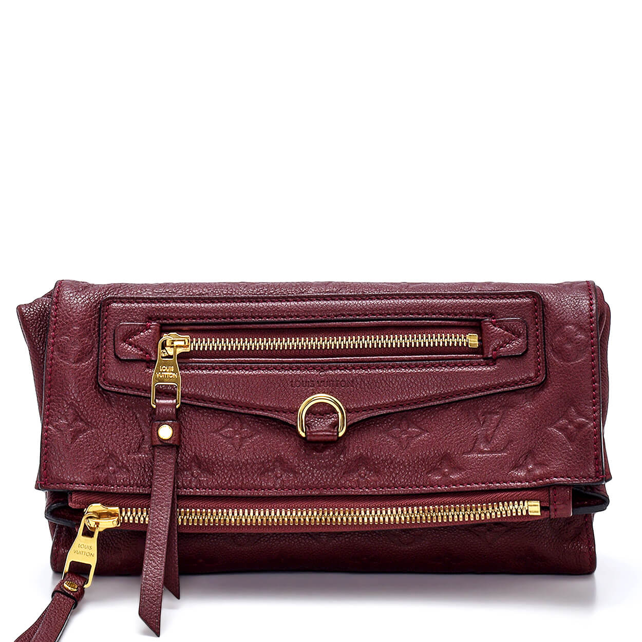 Louis Vuitton - Burgundy Monogram Empreinte Leather Petillante Clutch